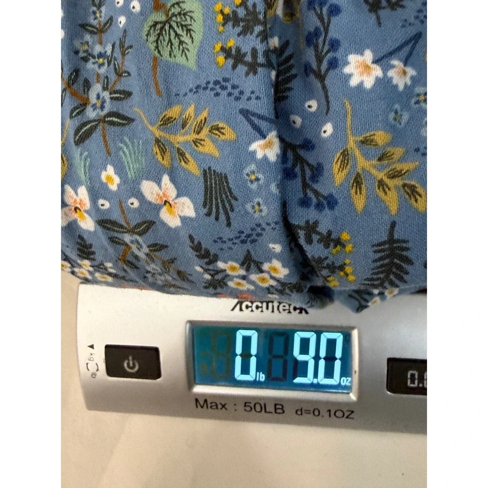 Arya Mine Designs Dress Kids Size 8 Blue Floral Cotton Flutter Sleeve Ruffle